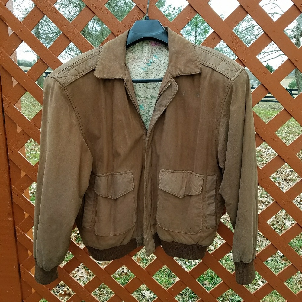 Vintage Leather Bomber Jacket